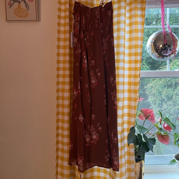 Reformation Brown Floral Midi Dress - Picture 3 of 5